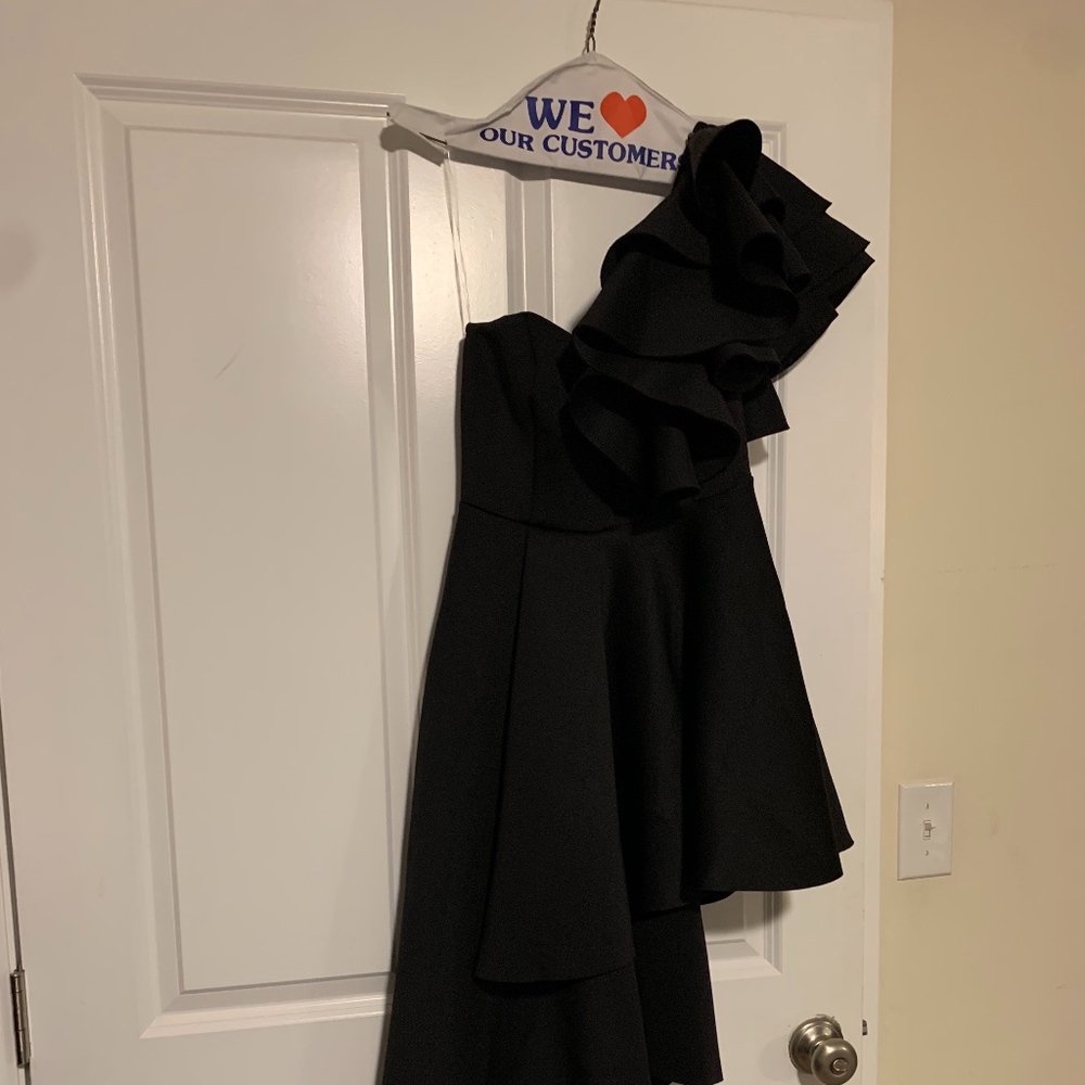 Black Asymetrical High Low Dress